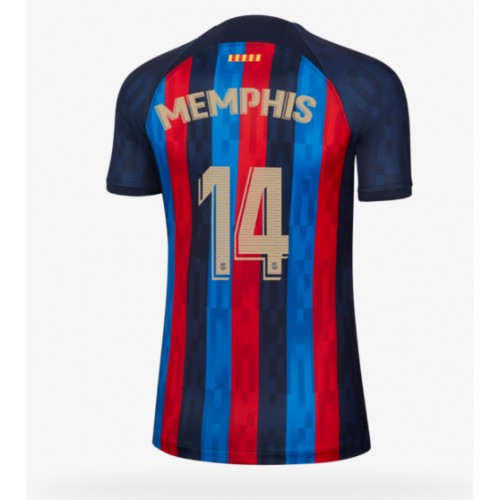 Fotbalové Dres Barcelona Memphis Depay #14 Dámské Domácí 2022-23 Krátký Rukáv